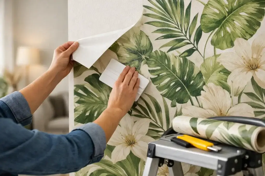 Como instalar papel de parede autoadesivo em casa