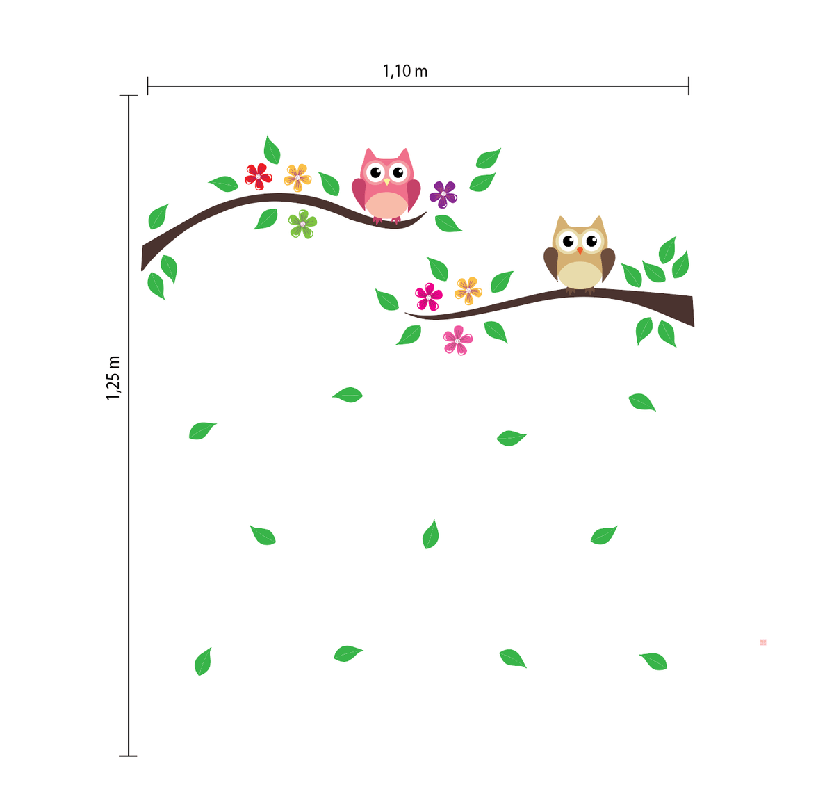 Adesivo de Parede Infantil Galhos e Corujas Quarto de Menina - Imagem 2
