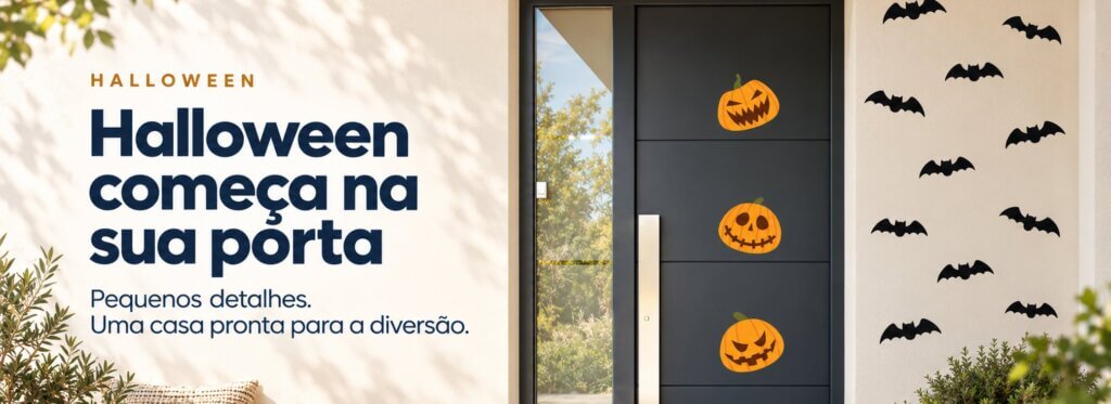 Halloween começa na sua porta - adesivos de Halloween Quartinhos