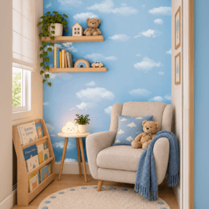 Papel de Parede Painel Nuvens 3 rolos - 4.4m²